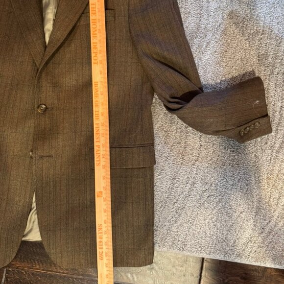 Ralph Lauren LRL Tan Rust 100% Wool Blazer Sport Coat Mens Size 42XL Herringbone - Picture 5 of 9